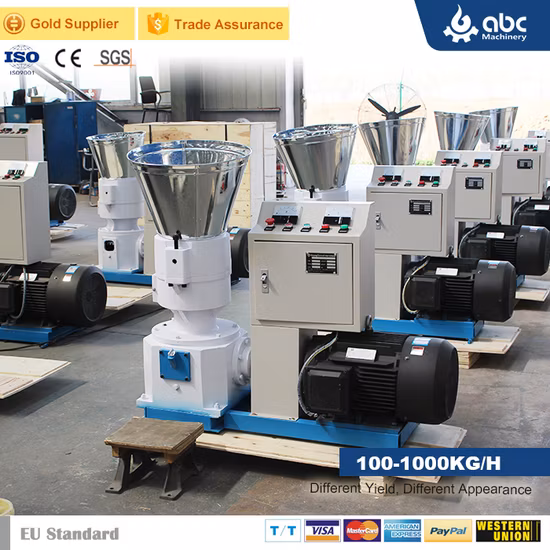 Vendita calda Piatto/Anello Die Gambo Di Cotone Biomassa Segatura Mangime Per Legno Granulatore Pellet Macchina Per La Produzione Di Pellet Prezzo 6-8mm Mulino A Pellet Di Legno 500 Kg/h 1-10 Tonnellate