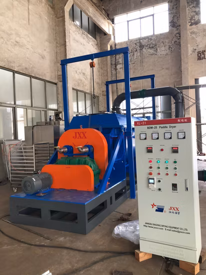 Essiccatore per liquami a pale vuote, rastrello a vuoto, essiccatore a pale a tamburo rotante con certificato di progettazione ASME